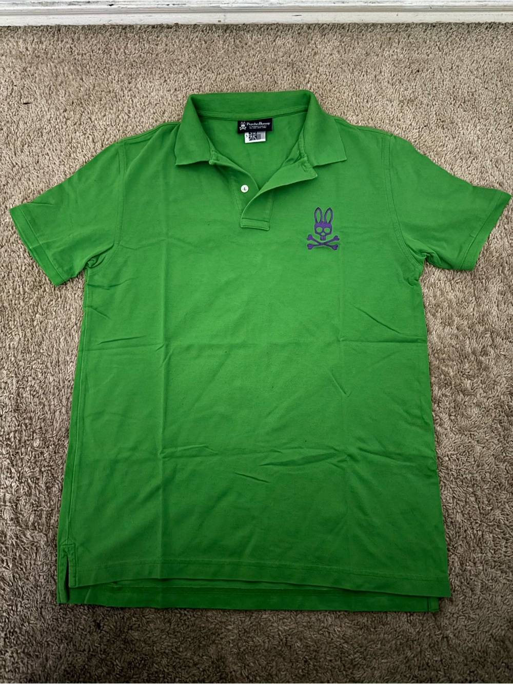 Vintage Psycho Bunny Men’s Green Polo Shirt